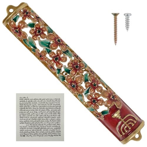 VAVPUP Hand bemalt Mezuzah Zinklegierung Emaille Mezuzua(1,golden) von VAVPUP