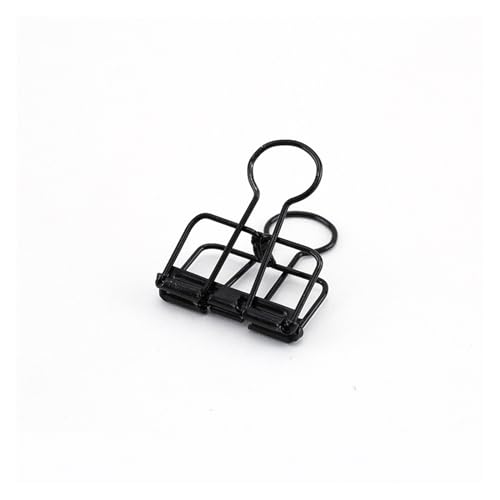 Büroklammern, Büroklammern Lesezeichen Büroklammern Papier 8 Farben 3 Größen 1 Stück Farben Gold Splitter Rose Grün Lila Binder Clips Groß Mittel Klein Büro Arbeitszimmer Binder Clips(Black M) von VAYEODEYU