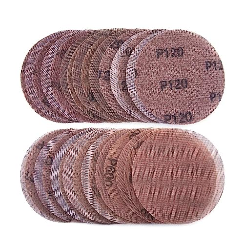 Schleifscheiben, 30 Stück 5 Zoll 125 mm Mesh-Schleifscheiben mit Klettverschluss, staubfreie Scheibe, Anti-Blocking, scharfes Schleifpapier for Auto, Holz(100grit) von VAYEODEYU