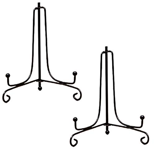 Tellerhalter Ständer, Teller Display Stand 2 Packungen Metall-Ausstellungsständer, Staffelei-Teller-Ausstellungsständer, schwarzer Tellerständer aus Eisen, Staffelei-Ausstellungsständer, Fotohalter, S von VAYEODEYU