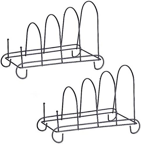 Tellerhalter Ständer, Teller Display Stand 2er-Pack Standhalterungen, Eisen-Ausstellungsständer, Ausstellungshalterung, schwarzer Metallständer for Teller, dekorativer Eisen-Tellerständer, Ausstellung von VAYEODEYU