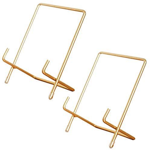 Tellerhalter Ständer, Teller Display Stand Tellerständer zur Präsentation, 2er-Pack Metallhalter, Präsentationsständer aus Eisenkunst, Präsentationsstaffelei, dekorative Buchständerhalter(Onecolor,5.5 von VAYEODEYU