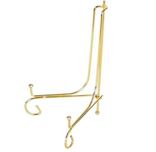 VAYEODEYU Tellerhalter Ständer, Teller Display Stand Eisenständer, Kleiner Goldener Eisen-Staffelei-Tellerständer, Metall-Displaykarten, Fotoalbum, dekorative Teller, Kunstwerke, Fotohalter(8.5inch) von VAYEODEYU