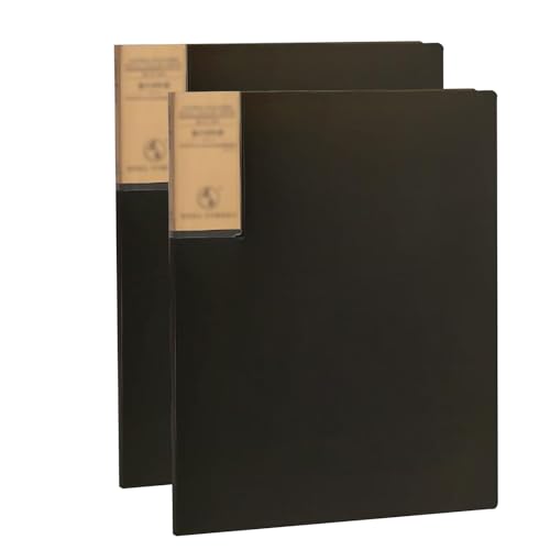 Zeige den Buchordner, Sichtbuchordner im 2er-Pack, Portfolio-Präsentationsbuch, Aktenordner-Anzeige, mehrseitiger Datei-Organizer(Black) von VAYEODEYU