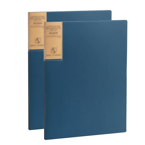 Zeige den Buchordner, Sichtbuchordner im 2er-Pack, Portfolio-Präsentationsbuch, Aktenordner-Anzeige, mehrseitiger Datei-Organizer(Blue) von VAYEODEYU