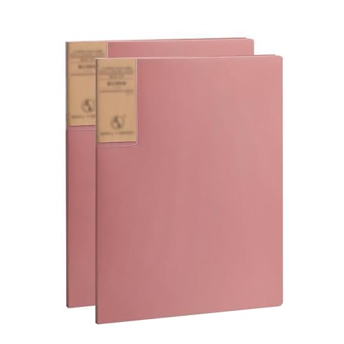 Zeige den Buchordner, Sichtbuchordner im 2er-Pack, Portfolio-Präsentationsbuch, Aktenordner-Anzeige, mehrseitiger Datei-Organizer(Pink) von VAYEODEYU