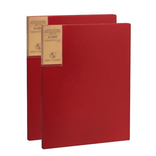 Zeige den Buchordner, Sichtbuchordner im 2er-Pack, Portfolio-Präsentationsbuch, Aktenordner-Anzeige, mehrseitiger Datei-Organizer(Red) von VAYEODEYU