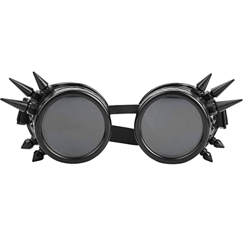 VBESTLIFE Steampunk-Brille mit Spikes, Vintage-Steampunk-Brille mit Spikes, Cosplay-Brille, Doppelschichtig, Winddicht (Schwarz) von VBESTLIFE