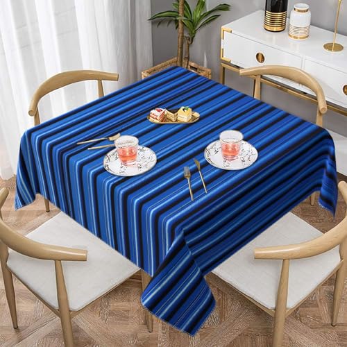 VBNTY Tischdecke, blaue Wellpappe, quadratisch, wasserdicht, knitterfrei, waschbar, 140 cm, Küchentischdecken, Picknick, Esstischdecken für drinnen und draußen, Party, Urlaub von VBNTY