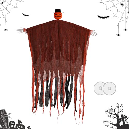 VBNZBK Halloween Deko Garten, Horror Deko, Halloween Deko Geist 70 x 90 cm, mit 2 Haken, Hängende Dekoration Garten Gruselig, Skelett Geister Deko für Halloween Deko Outdoor Garden Party(B) von VBNZBK