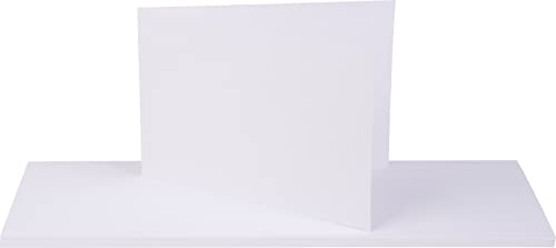25 Doppelkarten DIN A6 10,5x15 cm weiß Querformat Faltkarten Klappkarten 210g/qm von VBS