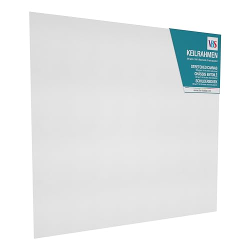 Leinwand auf Keilrahmen Künstlerbedarf doppelt grundiert 40x40cm 390g/qm VBS von VBS