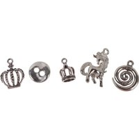 VBS Charms-Anhänger-Mix "Einhorn und Co" von Silber