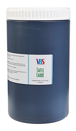 VBS XXL Tafelfarbe Schultafelfarbe Schwarz seidenmatt 1l oder 500ml Farbe Tafel für Kreide abwischbar Wandfarbe 1000 ml von VBS