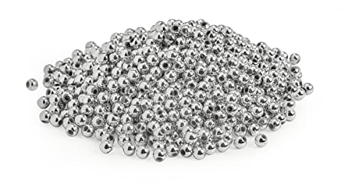 VBS XXL Wachsperlen 1.000 Stück ø 4mm Perlensterne Schmuck Perlen DIY Kunstoff Rund Armband Weihnachtskugeln Silber von VBS