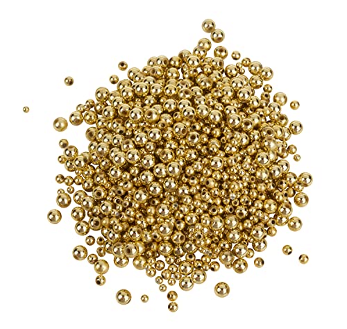 VBS XXL Wachsperlen 1000 Stück 3,4,6mm edel gold Basteln Perlen Dekoration Armbänder DIY Schmuck von VBS