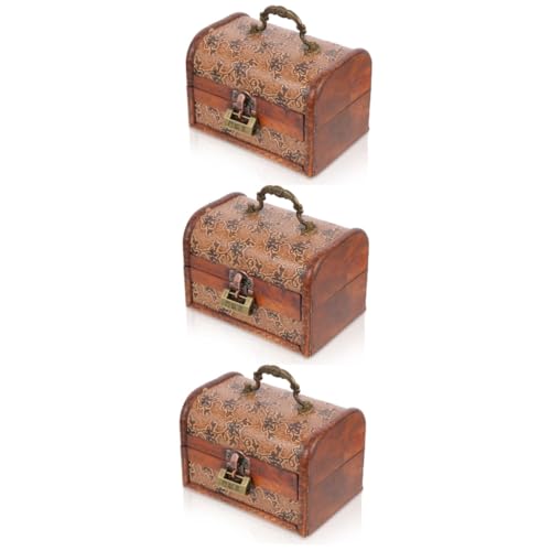 Aufbewahrungsbox Schmuckschatulle Schmuckkästchen mit Deckel Vintage Dekor Organizer Fall Schatztruhe Vintage Schmuckkoffer Holz Schmuckkoffer Geschenkbox Souvenir Box Schmuckregal (wie abgebildet, 2 von VCGIIEEWGHJDEW