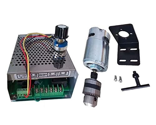 CNC-Spindelmotor-Kit, 4 8 V 400W Bohrer Chuck Spindel mächtig DC Motor, 12-48 V Hochgeschwindigkeitsmotor, stille Kugellager-Gravurmaschine 5000~2000 0rpm für DIY-Gravur, CNC-Gravur, CNC-Bohren(Pack von VCHICS