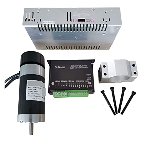 CNC-Spindelmotor-Kit, 48 V 500W bürstenloser Spindelmotor+5 7mm Klemme mit Schrauben+ 48 -V -bürstenloser Motorfahrer+ 4 8VDC 10.5a Energieversorgung für DIY-Gravur, CNC-Gravur, CNC-Bohren(Package7) von VCHICS