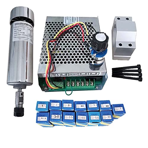 CNC-Spindelmotor-Kit, Luftgekühlte 0,5 kW. CNC Spindlemotor-Kit Er11 Chuck 500W Spindelmotor/Stromversorgung Government Gouverneur for Gravieren für DIY-Gravur, CNC-Gravur, CNC-Bohren(Package 4) von VCHICS