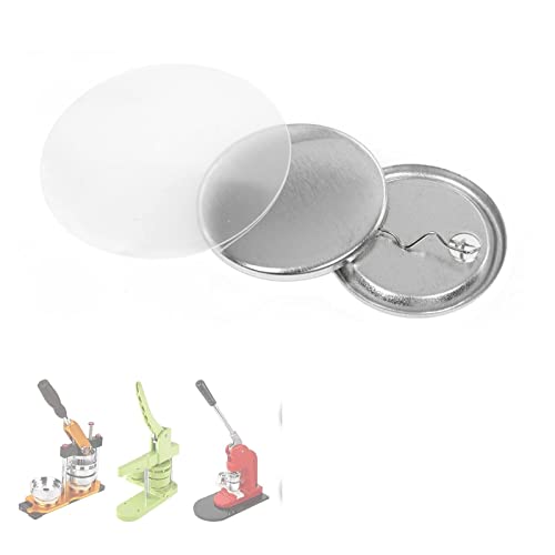 Teile für Abzeichenknöpfe, 100er Set DIY Blank Pin Button Abzeichen DIY Buttons Material Teile Runde Herstellung Komponenten Abzeichen Herstellung Materialien Klare Button Pin Abzeichen Kit für Knopfh von VCHICS