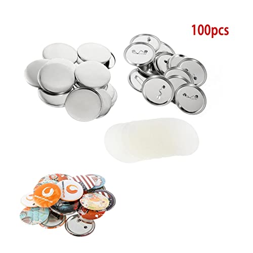 Teile für Abzeichenknöpfe, 200 Stück Button Abzeichen Maschinenteile Metall Button Pins Klarer Kunststoff Große Pin Button Abzeichen KitBadge Zubehör 25mm 32mm 37mm 44mm 50mm 75mm für Knopfherstellung von VCHICS