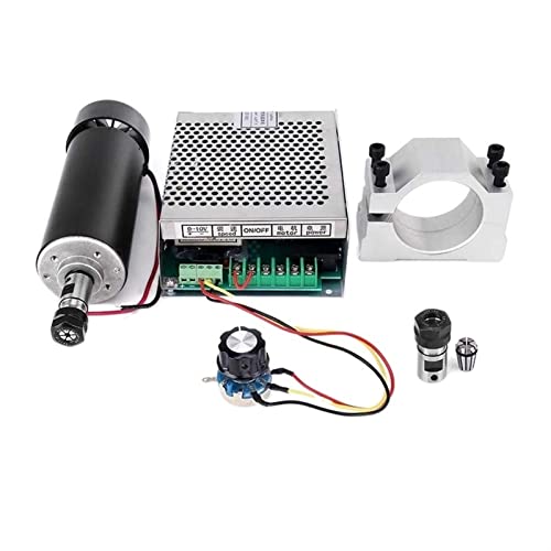 VCHICS CNC-Spindelmotor-Kit, 500W luftgekühlter Spindelmotor + 220/110 Stromversorgung + 52mm-Klemme for CNC Gravur für DIY-Gravur, CNC-Gravur, CNC-Bohren von VCHICS