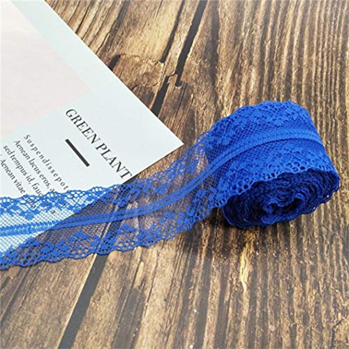 Spitzenborte,Spitzenband 10 Meter 14 Farben Weiß Schwarz Spitzenband 4cm breit Bestickter Spitzenstoff for DIY Handwerk Mesh Nähdekor(Royal Blue) von VDCVADKYE