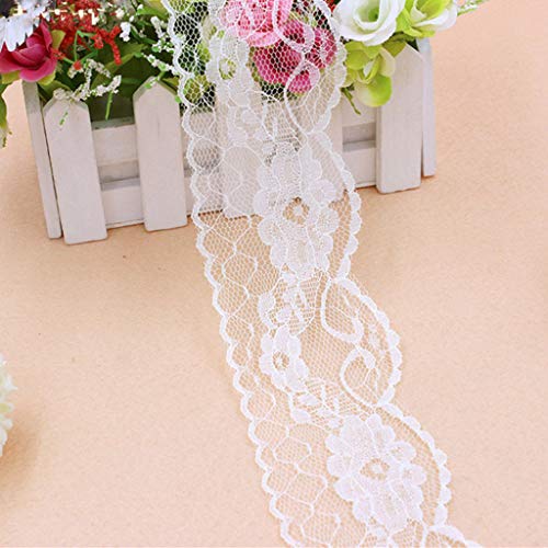 Spitzenborte,Spitzenband 10 Yards/lot 55mm Breite Polyester Bestickte Net Lace Ribbon Trim DIY Handgemachte Handwerk Hochzeit Party Dekoration(Beige) von VDCVADKYE