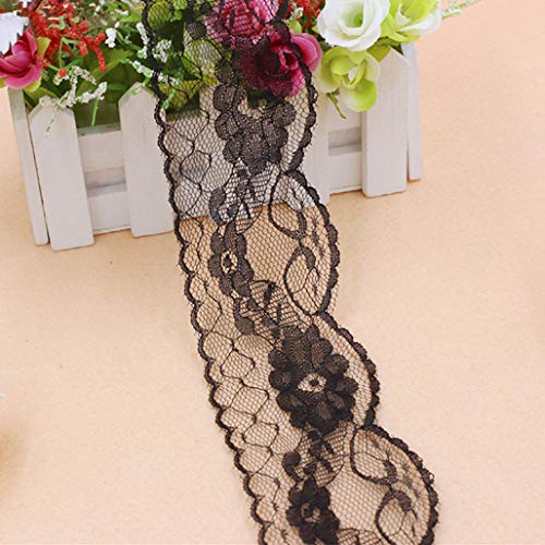 Spitzenborte,Spitzenband 10 Yards/lot 55mm Breite Polyester Bestickte Net Lace Ribbon Trim DIY Handgemachte Handwerk Hochzeit Party Dekoration(Black) von VDCVADKYE