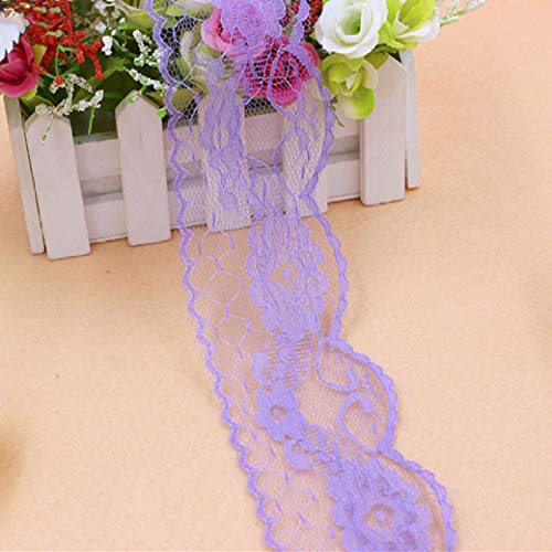 Spitzenborte,Spitzenband 10 Yards/lot 55mm Breite Polyester Bestickte Net Lace Ribbon Trim DIY Handgemachte Handwerk Hochzeit Party Dekoration(Dark Purple) von VDCVADKYE