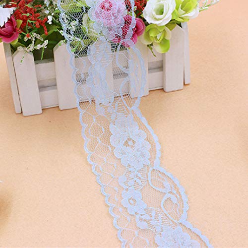 Spitzenborte,Spitzenband 10 Yards/lot 55mm Breite Polyester Bestickte Net Lace Ribbon Trim DIY Handgemachte Handwerk Hochzeit Party Dekoration(Light Blue) von VDCVADKYE