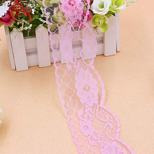 Spitzenborte,Spitzenband 10 Yards/lot 55mm Breite Polyester Bestickte Net Lace Ribbon Trim DIY Handgemachte Handwerk Hochzeit Party Dekoration(Light Pink) von VDCVADKYE