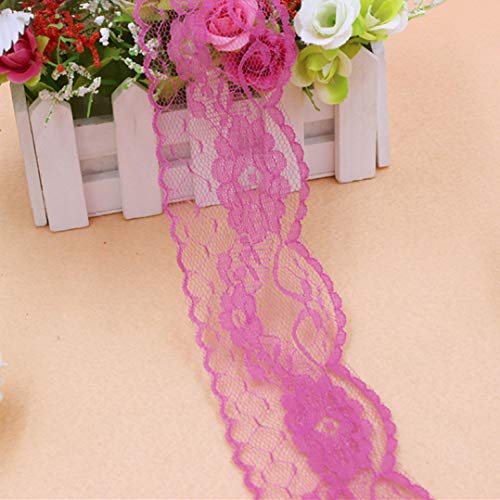 Spitzenborte,Spitzenband 10 Yards/lot 55mm Breite Polyester Bestickte Net Lace Ribbon Trim DIY Handgemachte Handwerk Hochzeit Party Dekoration(Rose Red) von VDCVADKYE