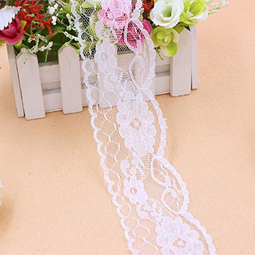 Spitzenborte,Spitzenband 10 Yards/lot 55mm Breite Polyester Bestickte Net Lace Ribbon Trim DIY Handgemachte Handwerk Hochzeit Party Dekoration(White) von VDCVADKYE