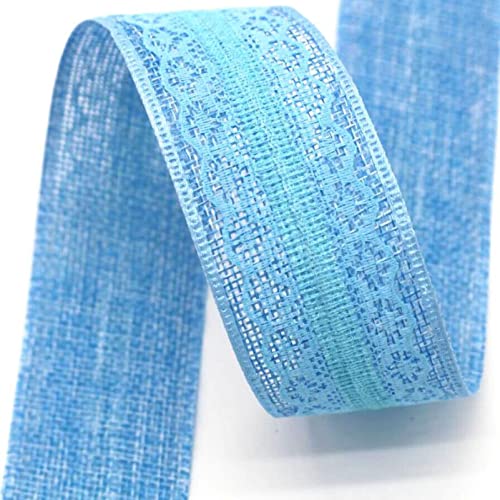 Spitzenborte,Spitzenband 40 mm Netz-Spitzenbesatz, Spitzenband in verschiedenen Farben, einseitige Spitze for Heimwerkerarbeiten, Geschenkverpackungen, Blumenstrauß-Dekoration.(Blue,10 Yards) von VDCVADKYE