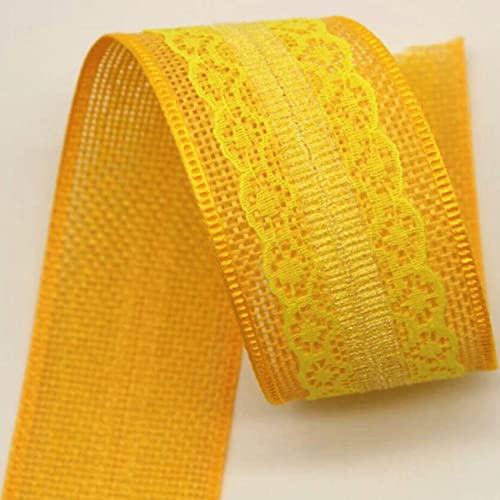 Spitzenborte,Spitzenband 40 mm Netz-Spitzenbesatz, Spitzenband in verschiedenen Farben, einseitige Spitze for Heimwerkerarbeiten, Geschenkverpackungen, Blumenstrauß-Dekoration.(Gold,10 Yards) von VDCVADKYE