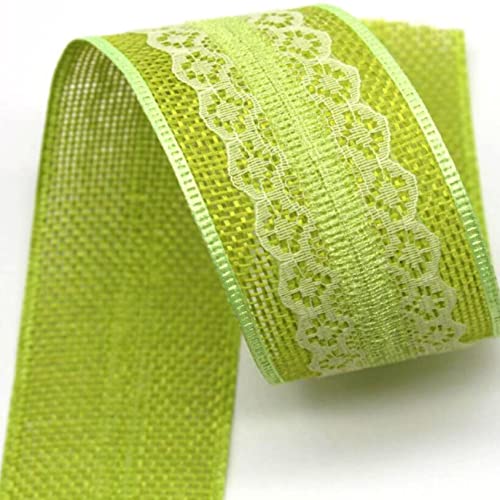 Spitzenborte,Spitzenband 40 mm Netz-Spitzenbesatz, Spitzenband in verschiedenen Farben, einseitige Spitze for Heimwerkerarbeiten, Geschenkverpackungen, Blumenstrauß-Dekoration.(Green,10 Yards) von VDCVADKYE