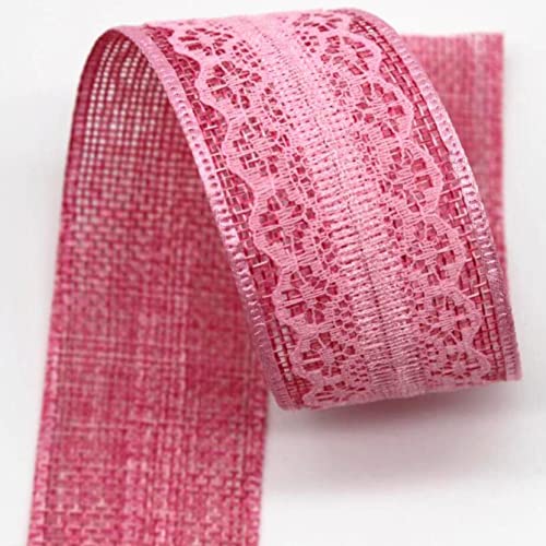 Spitzenborte,Spitzenband 40 mm Netz-Spitzenbesatz, Spitzenband in verschiedenen Farben, einseitige Spitze for Heimwerkerarbeiten, Geschenkverpackungen, Blumenstrauß-Dekoration.(Pink,10 Yards) von VDCVADKYE