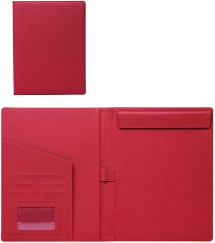 Mappen Business-Ordner A4 Schreibblock Dokument Organizer for Frauen Schule Büro Konferenz Clip Boards(Rood) von VDLLQYN