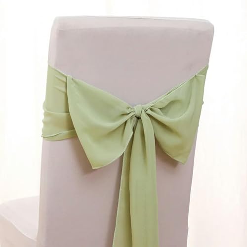 VDLLQYN, 12 Stück 17 x 275 cm rosa Chiffon Stuhlschärpen Stuhlschärpe Hochzeit Stuhlhussen Band Hochzeit Party Gang Stuhl Dekor,Stuhl Riemen(Light Green) von VDLLQYN