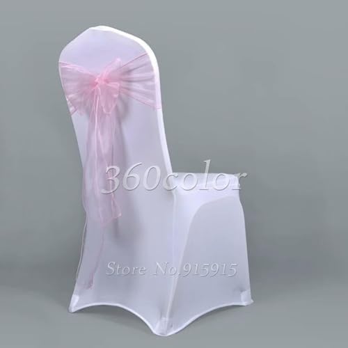 VDLLQYN, 25 Stück durchsichtige Organza-Stuhlschärpen, Schleife, Abdeckband, Brautparty, Stuhl-Design, Hochzeit, Party, Bankett, Dekoration,Stuhl Riemen(Pink) von VDLLQYN