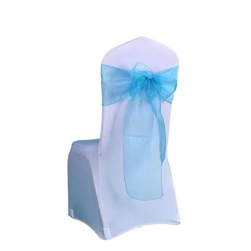 VDLLQYN, 25 Teile/los Neue Hochzeit Organza Stuhl Schärpe Bogen Stuhl Abdeckung Bankett Hochzeit Party Dekoration Organza Schärpen,Stuhl Riemen(Blue) von VDLLQYN