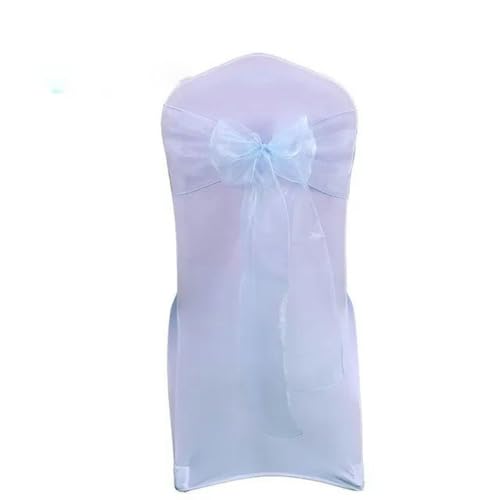 VDLLQYN, 25 Teile/los Neue Hochzeit Organza Stuhl Schärpe Bogen Stuhl Abdeckung Bankett Hochzeit Party Dekoration Organza Schärpen,Stuhl Riemen(Blue Sky) von VDLLQYN