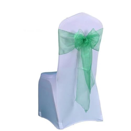 VDLLQYN, 25 Teile/los Neue Hochzeit Organza Stuhl Schärpe Bogen Stuhl Abdeckung Bankett Hochzeit Party Dekoration Organza Schärpen,Stuhl Riemen(Green) von VDLLQYN