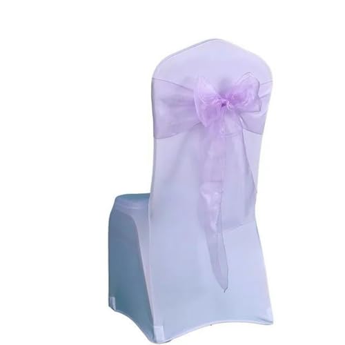 VDLLQYN, 25 Teile/los Neue Hochzeit Organza Stuhl Schärpe Bogen Stuhl Abdeckung Bankett Hochzeit Party Dekoration Organza Schärpen,Stuhl Riemen(Lavender) von VDLLQYN