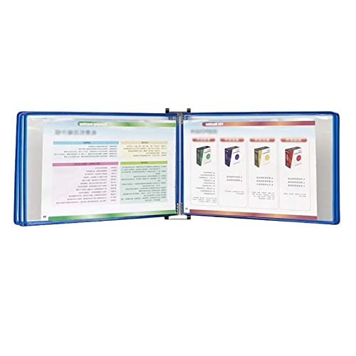 VDLLQYN, An der Wand montiertes A4-Poster-Flip-Book-Display, mit 5 Feldern und 10 Taschen zur Präsentation, Dokumenten-Organizer aus PVC und Metall,Aktenordner(Blue) von VDLLQYN