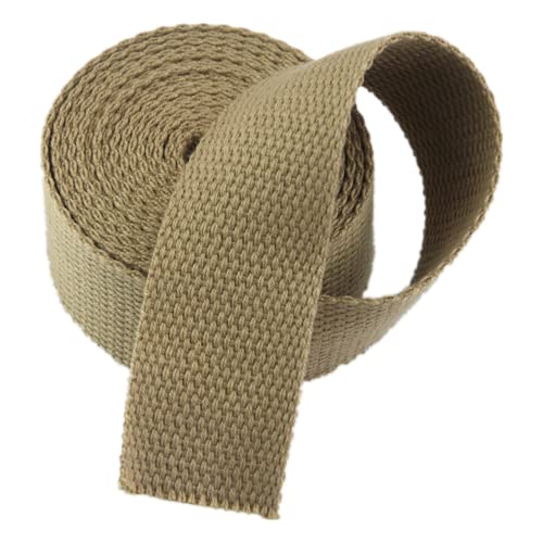 VDLLQYN, Baumwollgurtband, Polstergurtband, strapazierfähige Baumwollgurtbänder for Taschen,Bänder zum Nähen(Khaki,25MM) von VDLLQYN