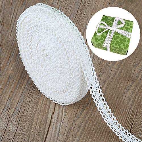 Spitzenband Weiß Vintage, Baumwolle Spitze Borten Band Dekoband Meterware Rolle für Hochzeit Geschenkverpackungen Basteln Deko, Spitzenborte zum Nähen - Baumwollspitze auf einer Rolle (15M x 2 cm) von VDSOW