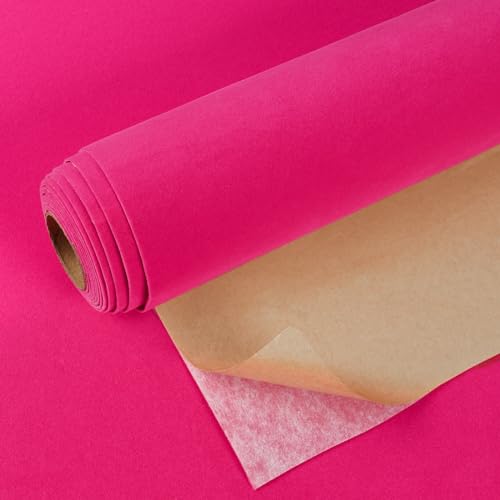 VEELIKE Tapeten Samtstoff Rosa Magenta Klebefolie Rosa Möbelfolie Selbstklebende Folie Rosa Samttapeten Luxury Tapete Schlafzimmer Dekorfolie für Möbel Wandtapete Kinderzimmer Mädchen 40cm×300cm von VEELIKE